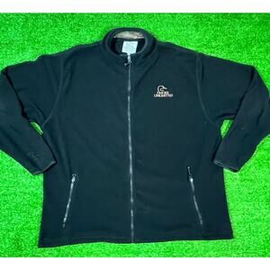 Ducks Unlimited Jacket XL Black Fleece Zip Up‎ Coat Forest Camouflage Collar